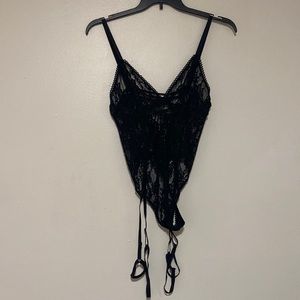 NWT Adore Me Lingerie Bodysuit Lace Leotard With Garter Belt Straps - Size L